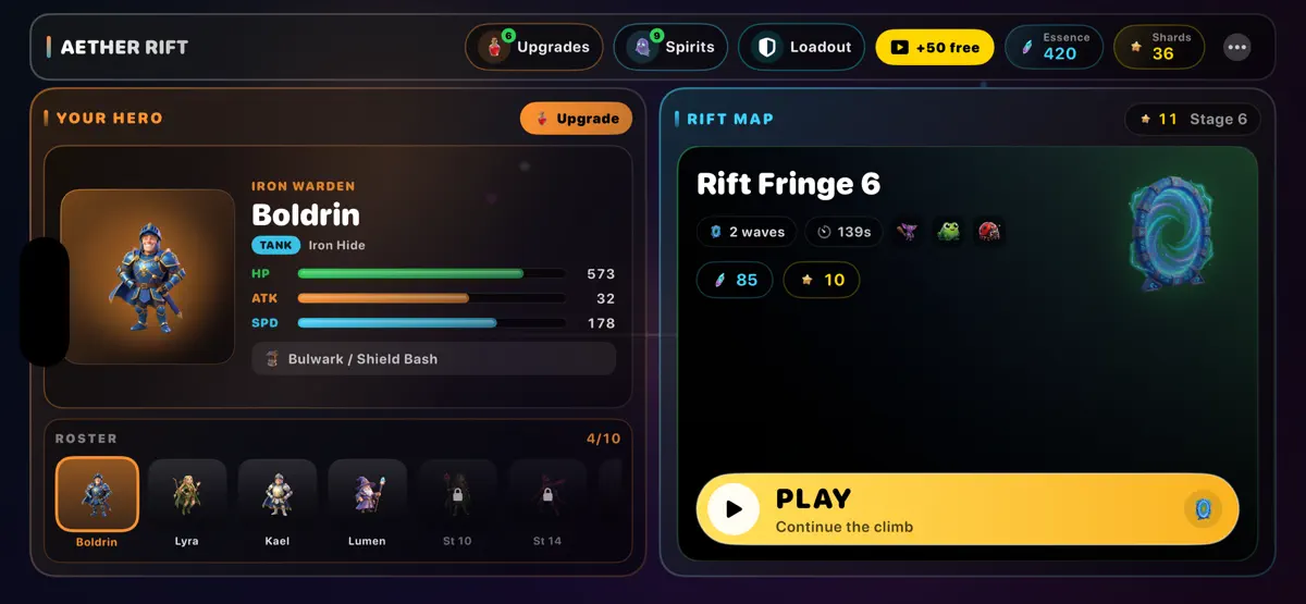 Screenshot of Aether Rift on iPhone, 2 of 3