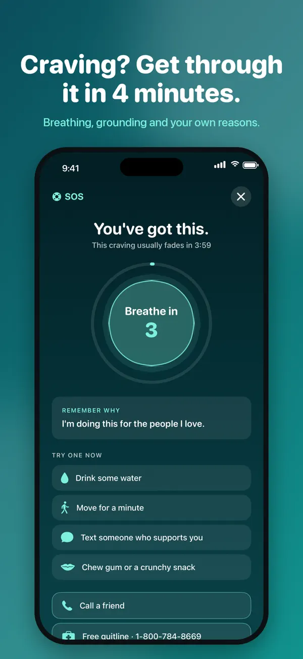 Screenshot of QuitPath on iPhone, 2 of 3