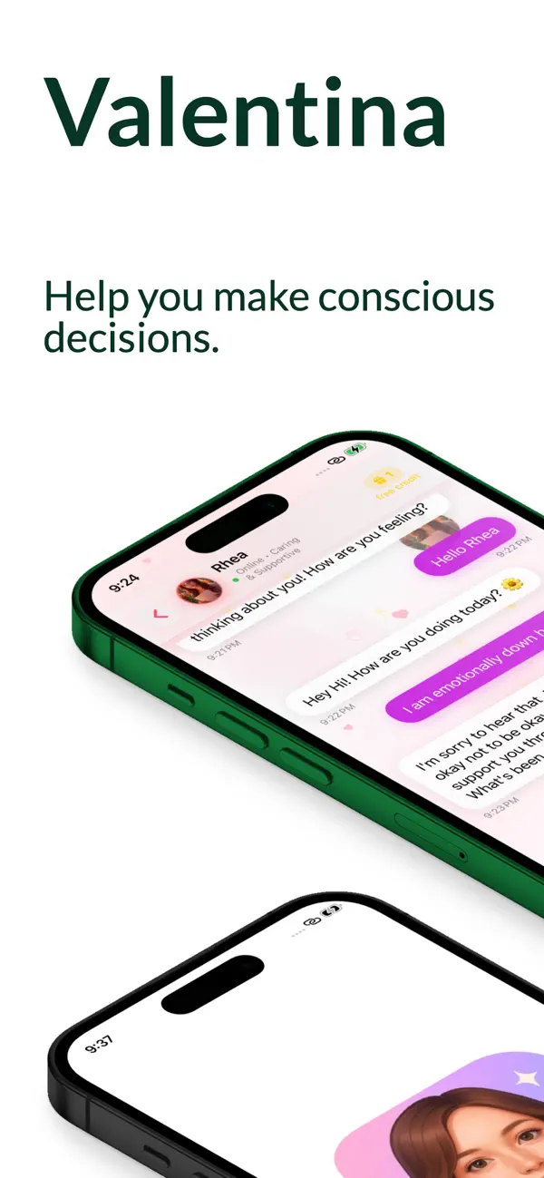 Screenshot of Valentina on iPhone, 1 of 3